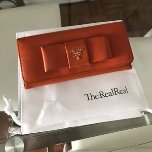 Orange Prada Wallet