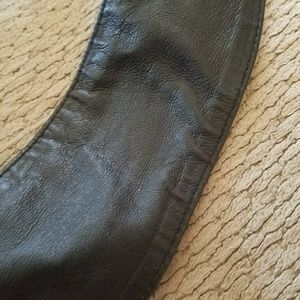 Black leather obi belt