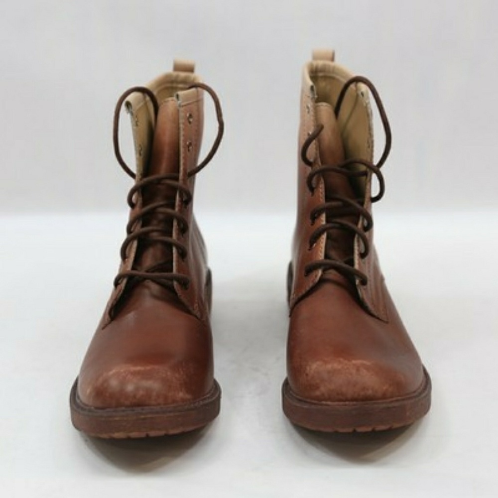 Ombre Brown Leather Women's Lucky Ankle Boot Sz 8