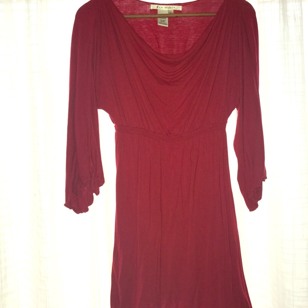 Max Studio Mid Sleeve Red Dress