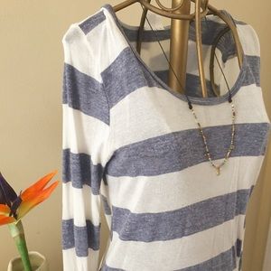 Nordstrom Navy Striped Tunic - Large