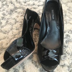 Black Patent Leather Heels. WHBM Size 7