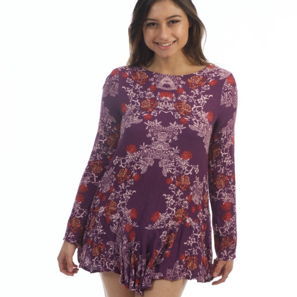 Floral long sleeve shirt/dress