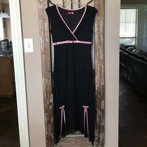 Ruby Rox black dress with pink satin trim