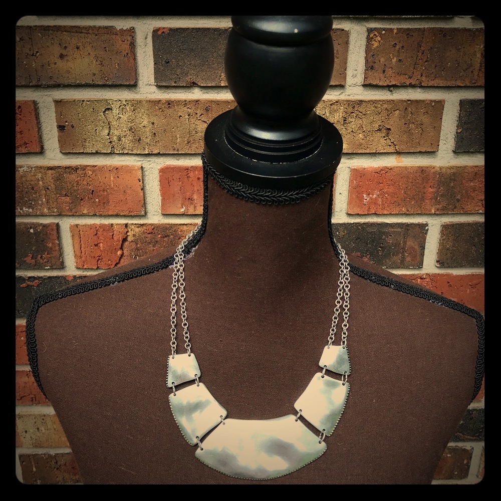 Metallic Hammered Metal Scoop Necklace by Chico's