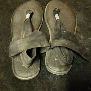 Sanuk Yoga Sling Sandals, Size 11, Black