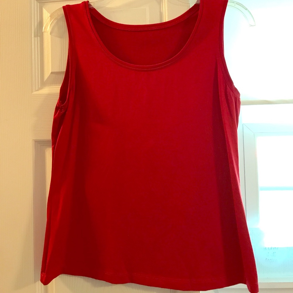 212 Collection red sleeveless blouse