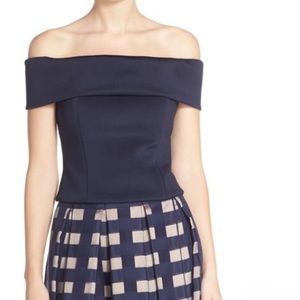 Off the shoulder navy blue Eliza j  crop top