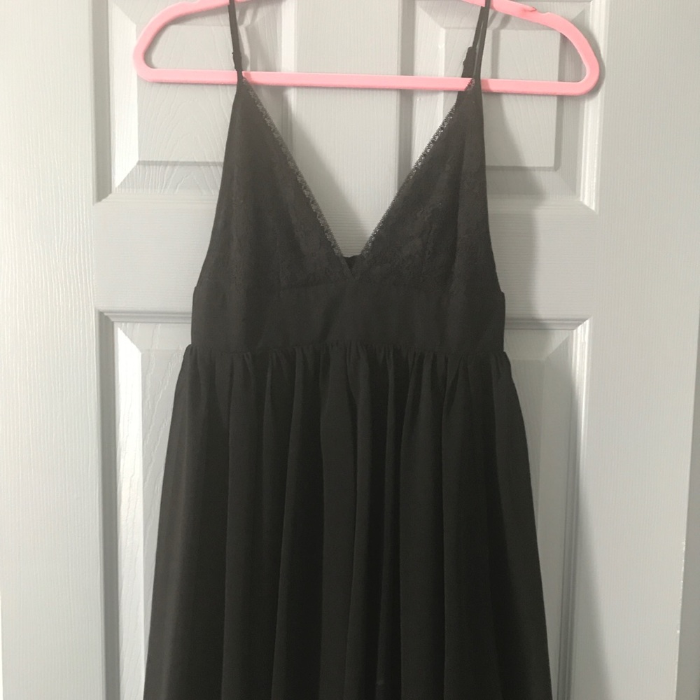 Black lace baby doll dress