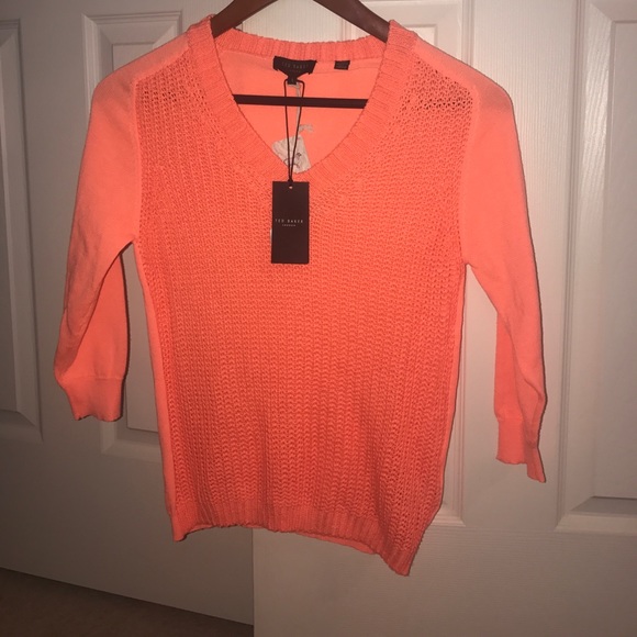 Ted Baker Lills Mix Gauge Knit V-Neck Top Sz 4 - Picture 4 of 8