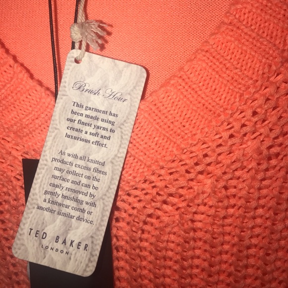 Ted Baker Lills Mix Gauge Knit V-Neck Top Sz 4 - Picture 5 of 8