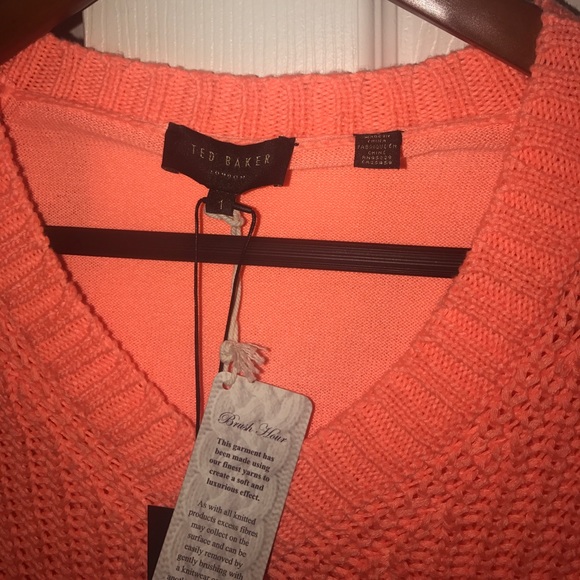 Ted Baker Lills Mix Gauge Knit V-Neck Top Sz 4 - Picture 6 of 8