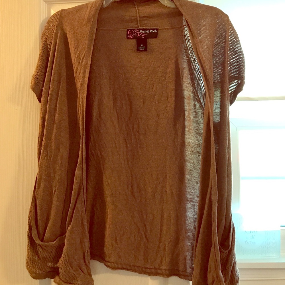 Peck and Peck open short-sleeve cardigan
