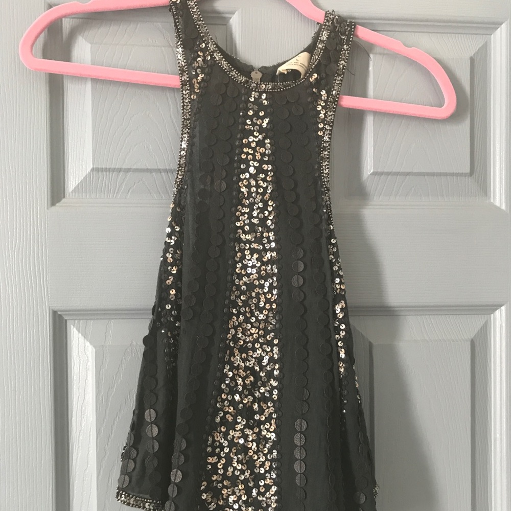 Dark Green sparkle Racer Back top