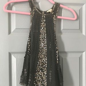 Dark Green sparkle Racer Back top