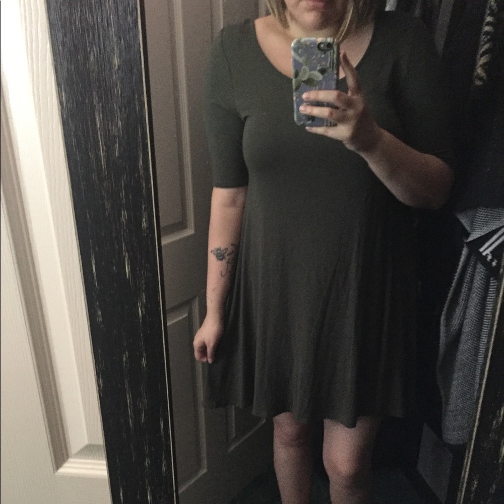 Olive green tshirt dress