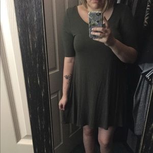 Olive green tshirt dress