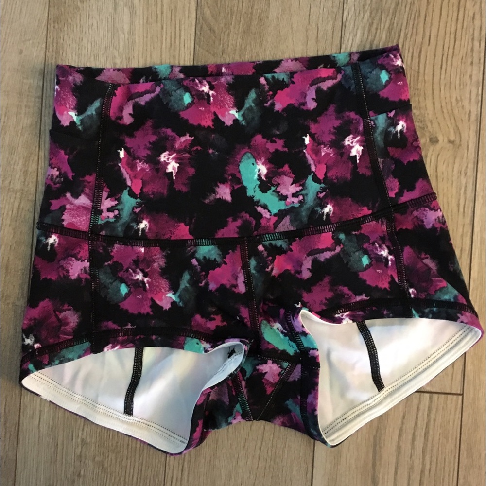 Lululemon floral "high times "shorts.