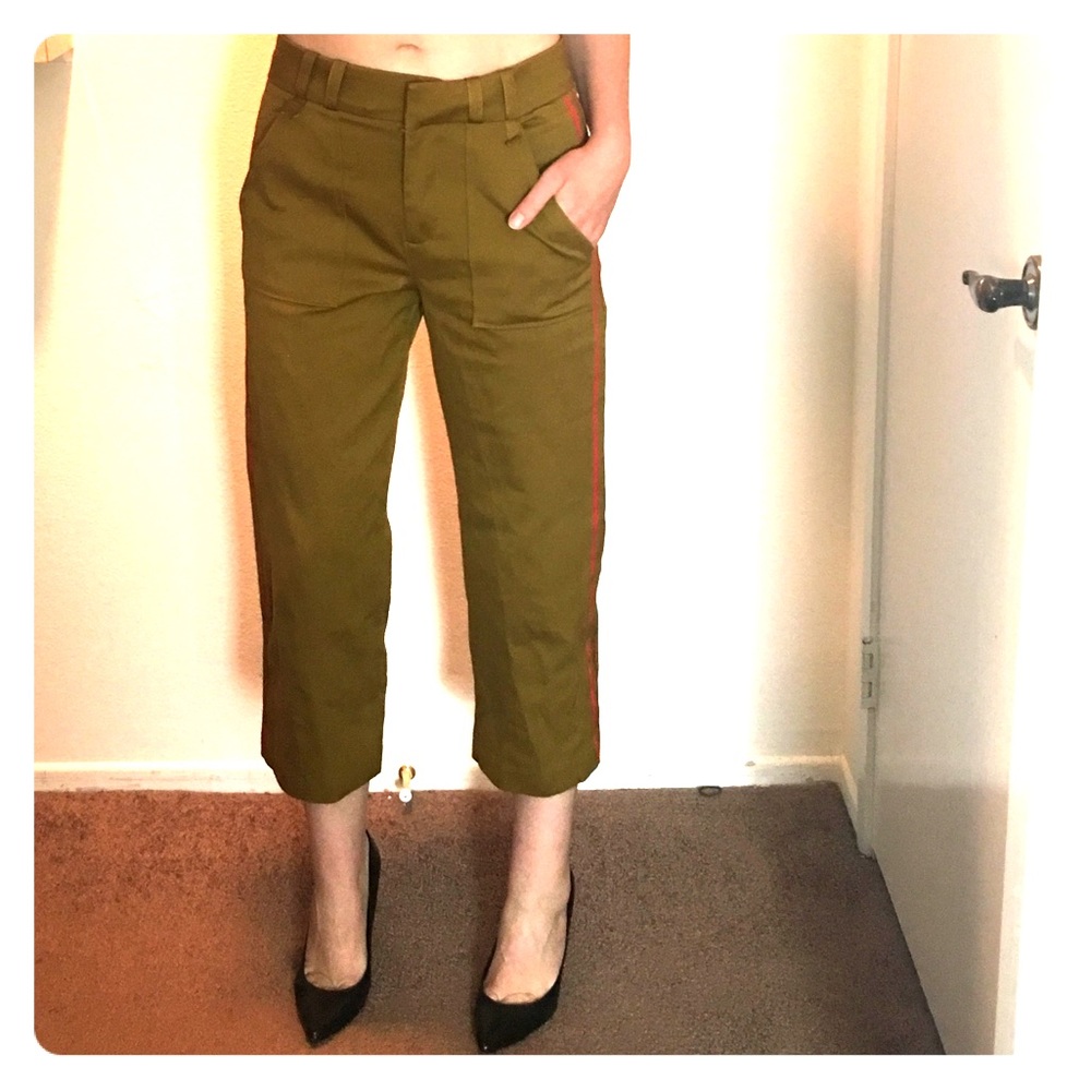 Army green Zara basic pants