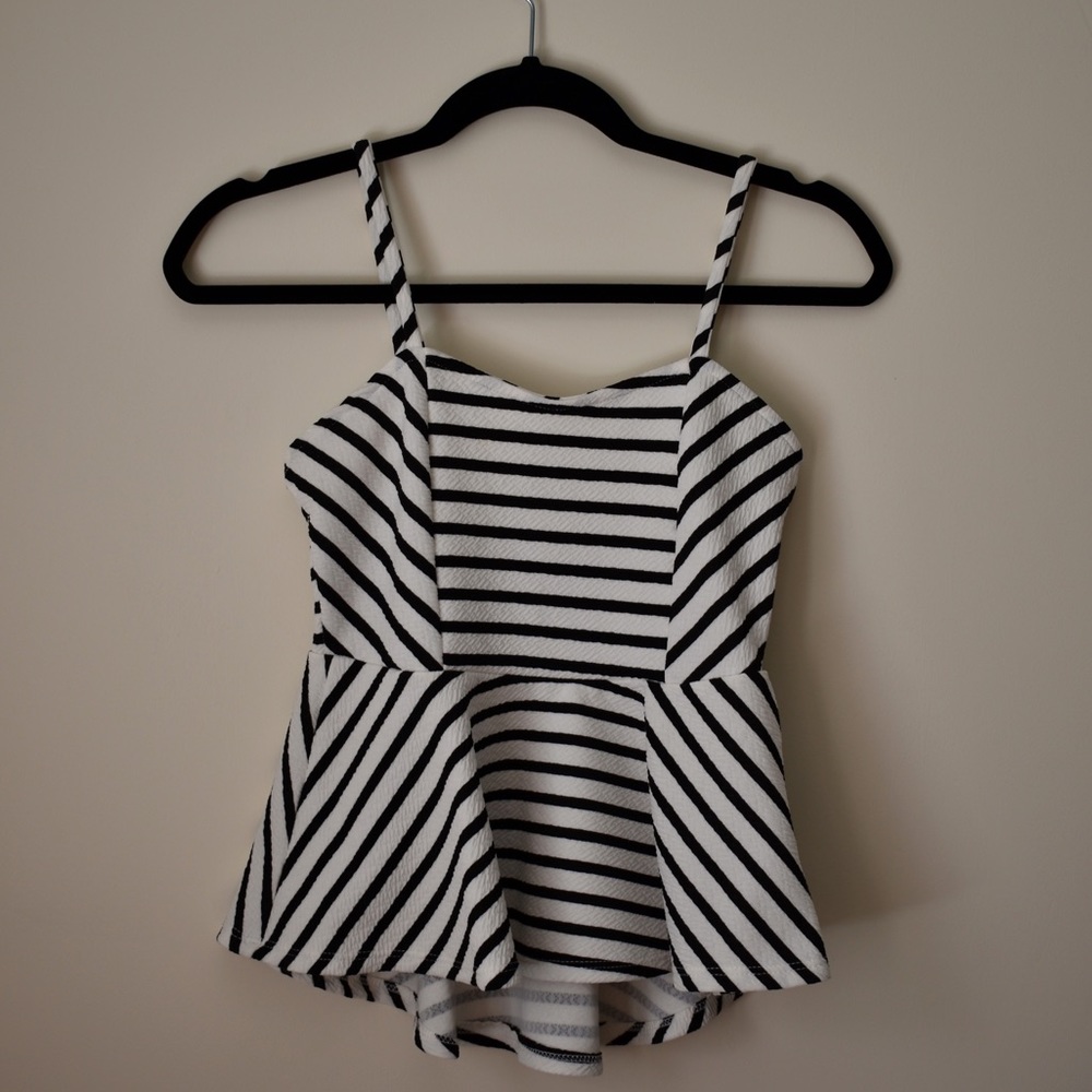 fitted peplum geometric tank - nordstrom