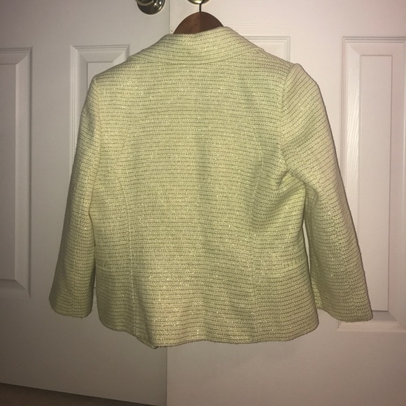 Ted Baker Yellow Cropped Boucle Biker Jacket Sz 2 - Picture 8 of 8