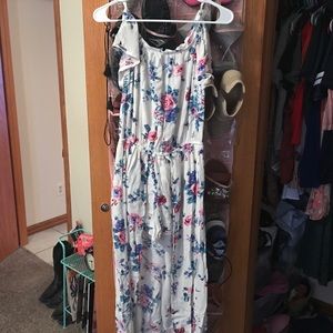 Off shoulder maxi romper