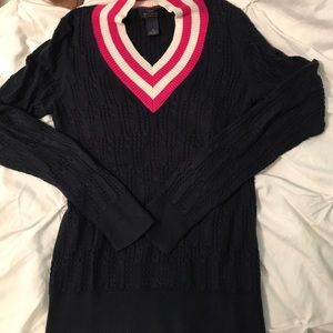 Brooks brothers navy cable knit sweater