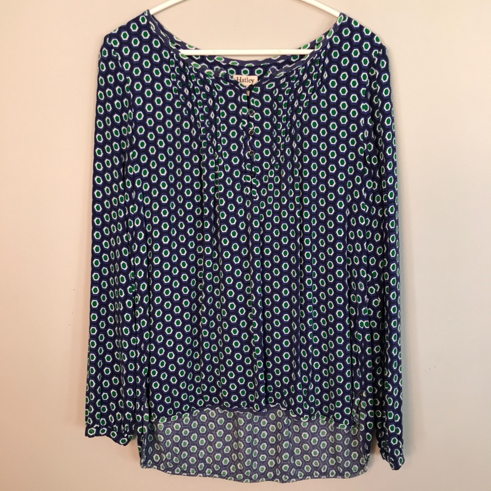 Blue and green blouse