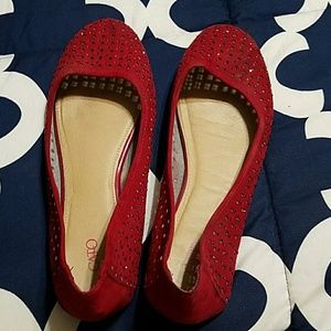 Women's Red Sparkle-ie Ballerina Flats, Size 11