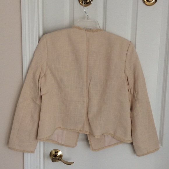Ann Taylor textured fringe trim jacket - Picture 4 of 5