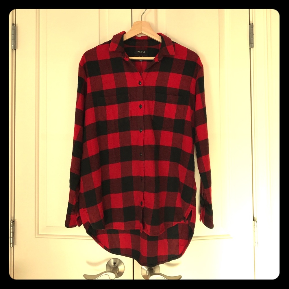 Madewell Red Buffalo Check Flannel Shirt