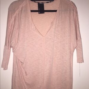 Baby pink mid length sleeve top