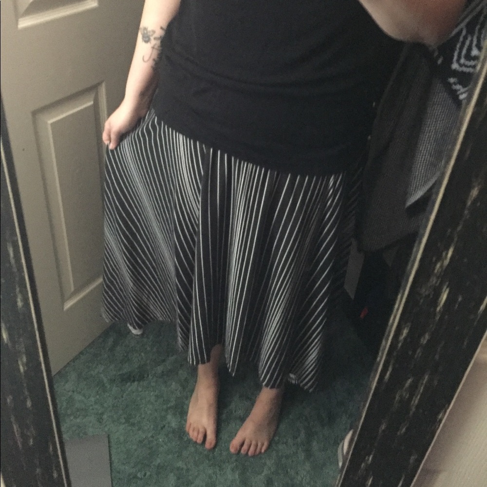 Asymmetrical midi skirt
