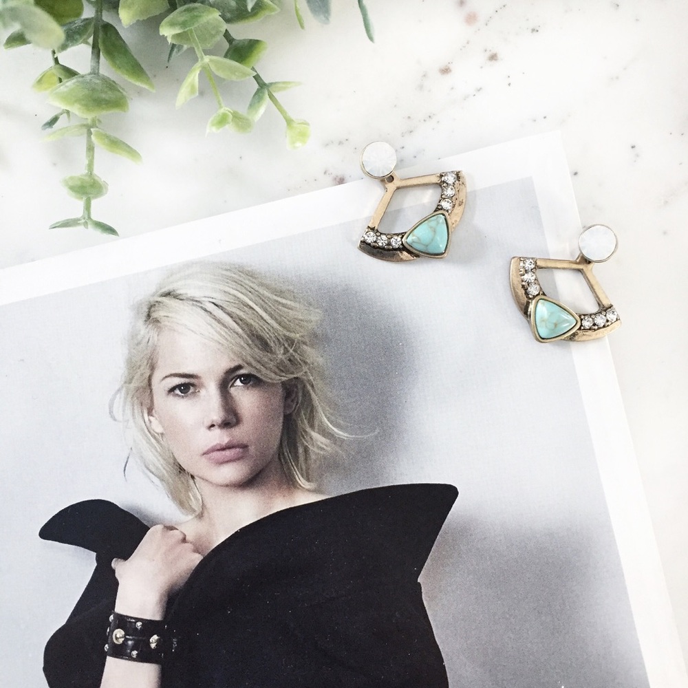 "Cleopatra" Earrings || Turquoise & Gold Statement