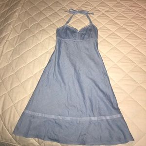 Chambray halter dress