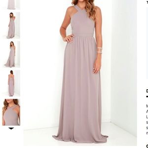 Lulu's Air of Romance Taupe Maxi Dress - NWT