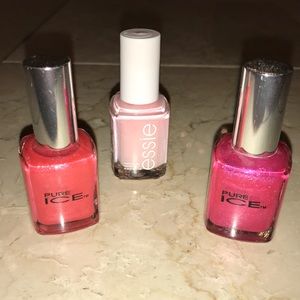 New  Essie & Pure Ice  Nail Polish Bundle  Pinks