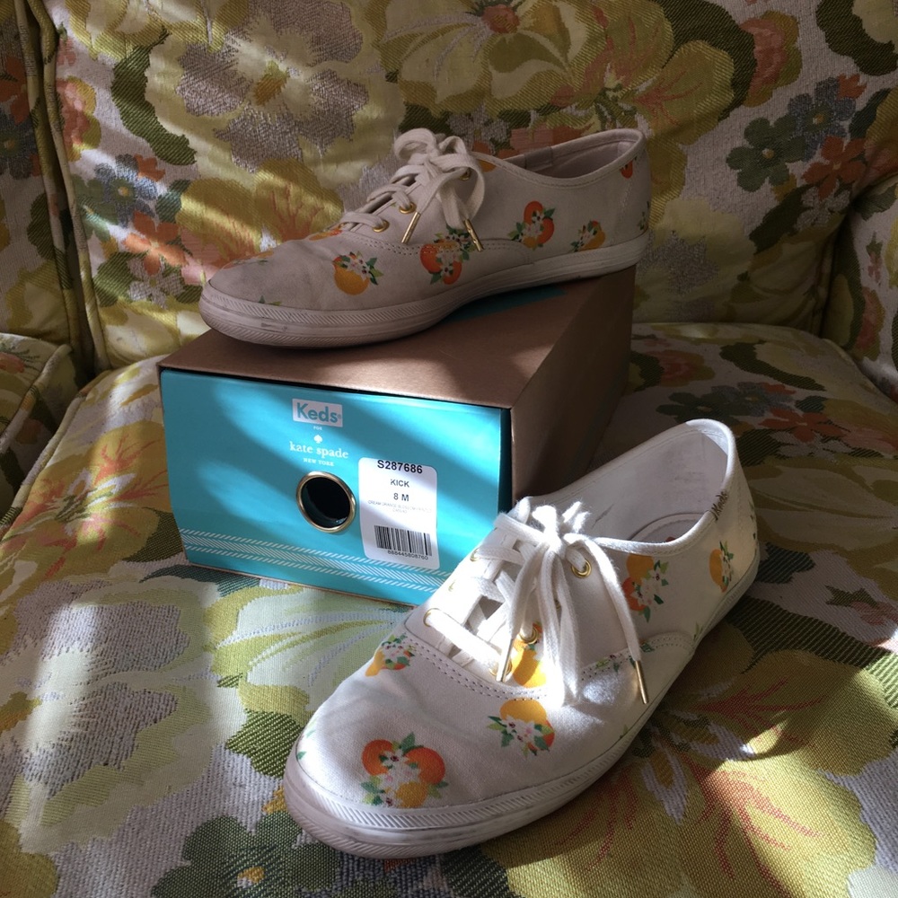 Kate Spade Cream Orange Blossom Keds