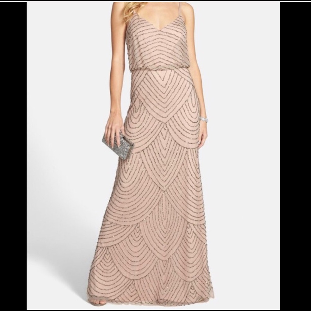 Adrianna Papell beaded Art Deco dress