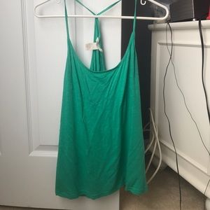 Green razor back tank top