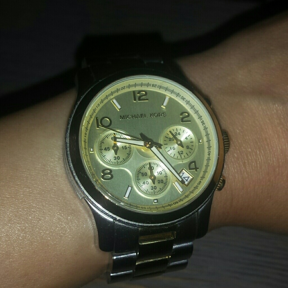 Michael Kors 2 tone runway chronograph