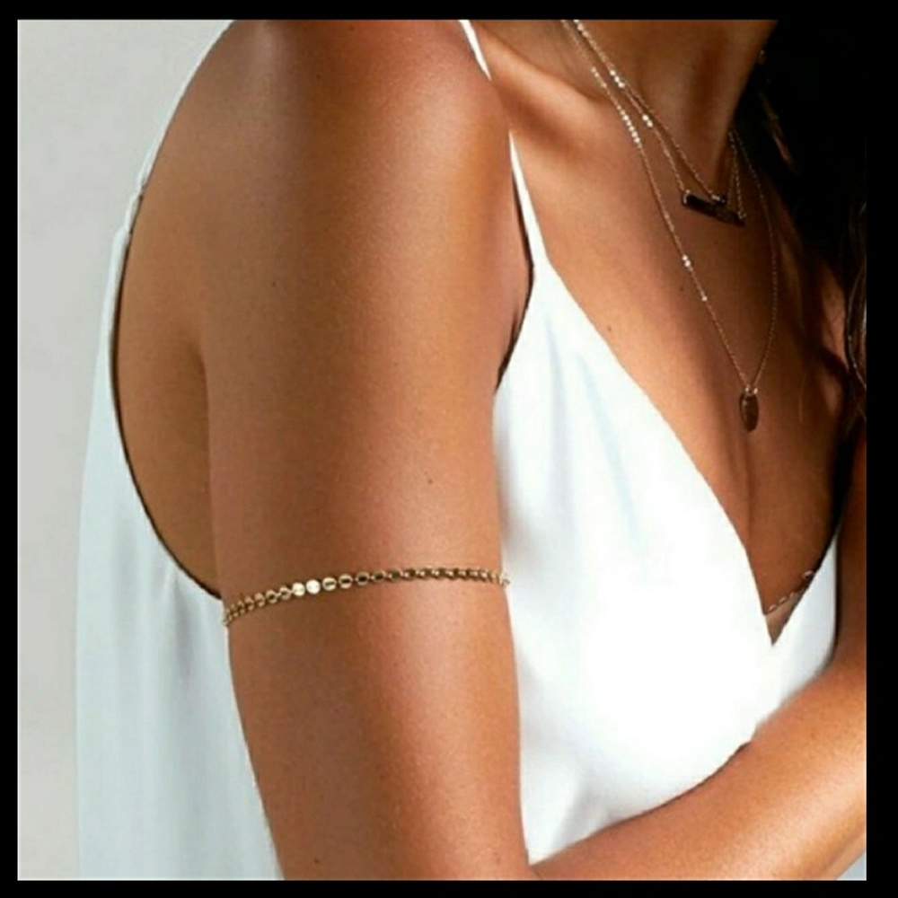 Gold Disc Arm Bracelet