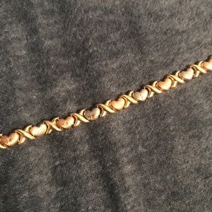 Mixed Metal X's and Hearts Bracelet