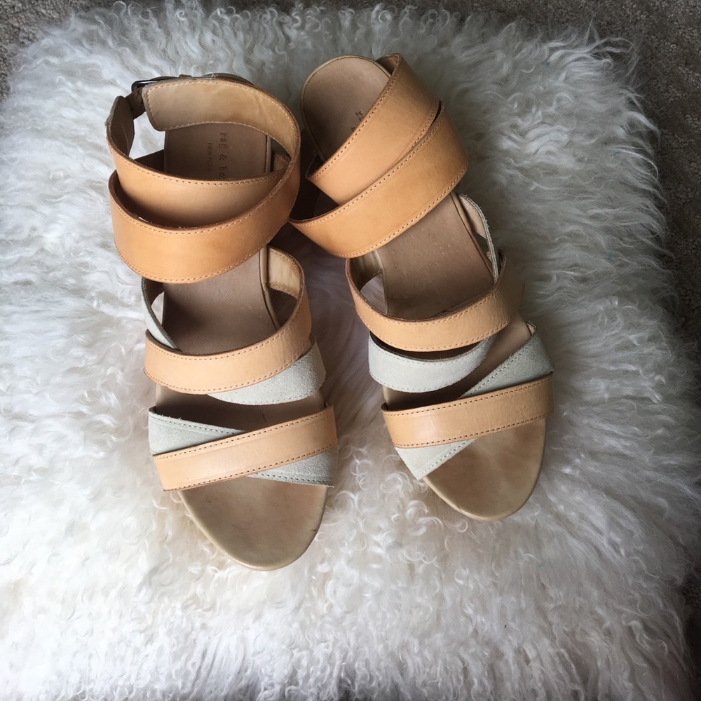 Rag & Bone wedges sandles size 10 light brown