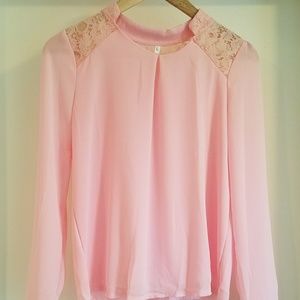 Pink long sleeve blouse