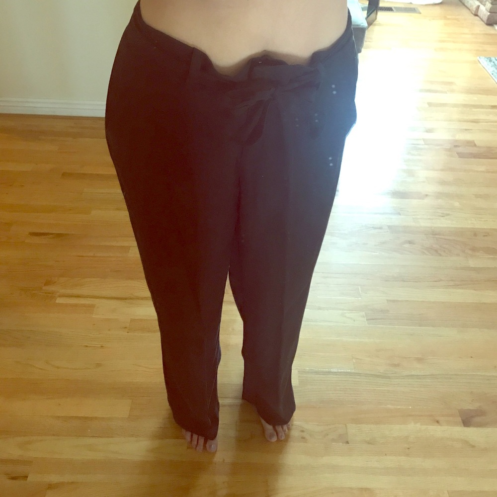 Bcbgmaxazria linen wide leg trousers