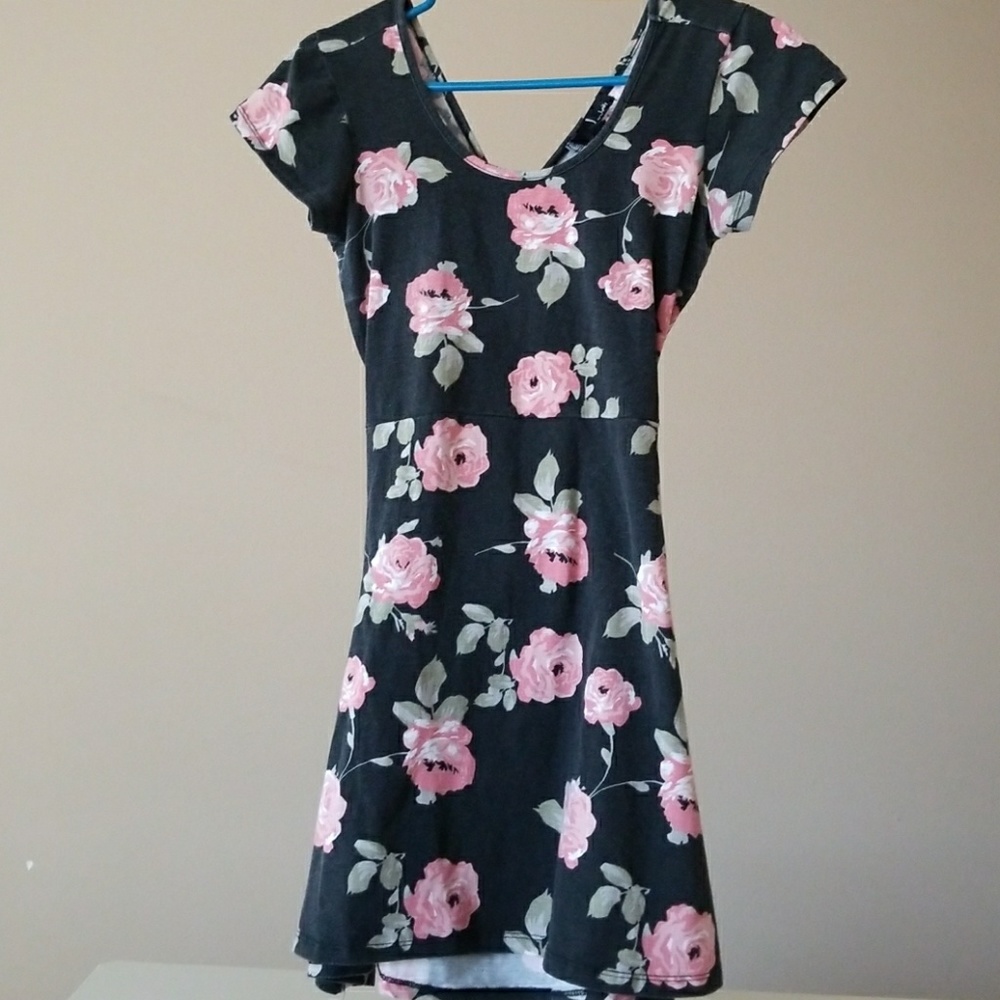 Open Back Floral Flirty Dress