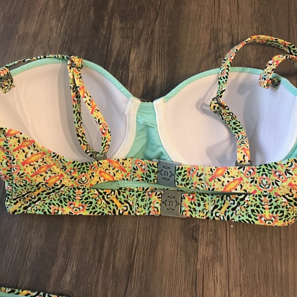 Nanette Lepore Neon Beaded Swim Suit - Picture 3 of 7