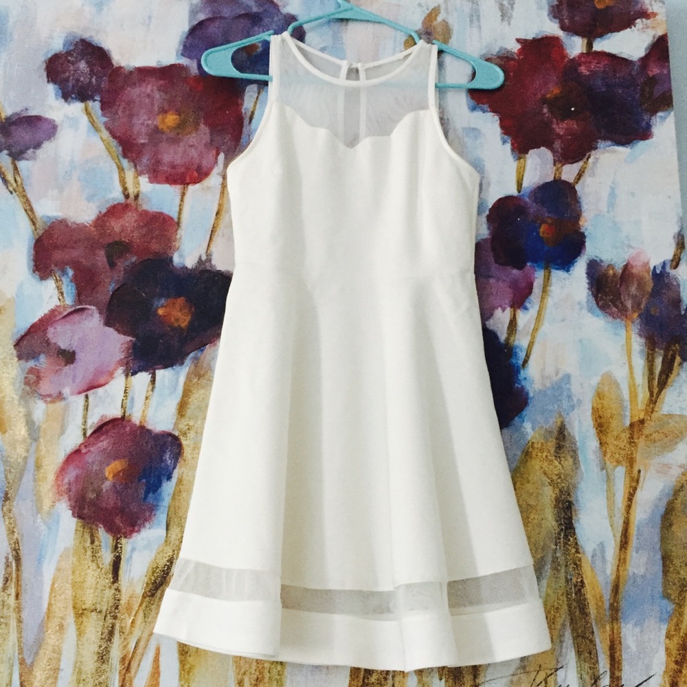 White Sleeveless Fit & Flare Dress