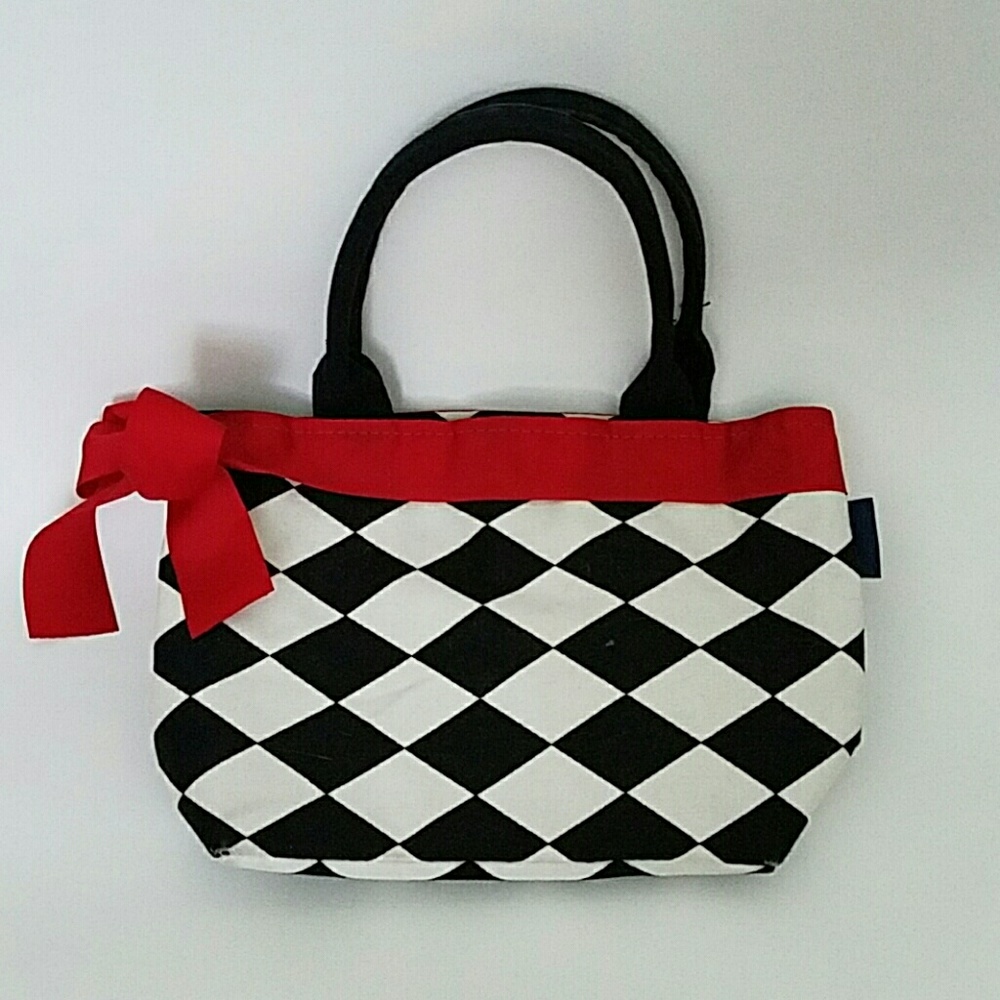 SOLD-Cute Retro Checkered Purse Black White & Red